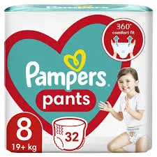 Pampers Pants Pieluchomajtki, Rozmiar 8, 32 Sztuk, 19Kg+