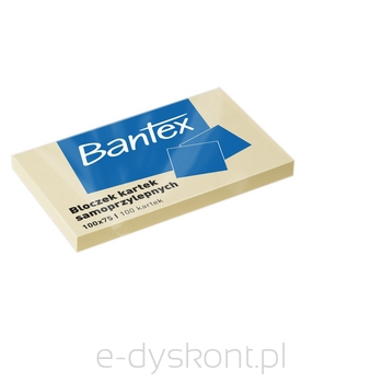 Bloczki samoprzylepne Bantex 100x75mm, 100 kartek, żółte