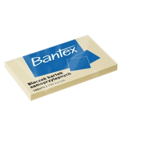 Bloczki samoprzylepne Bantex  100x75mm, 100 kartek, żółte