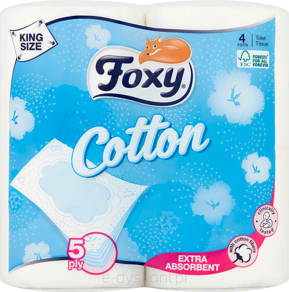 Foxy Cotton Papier Toaletowy 4 Sztuki
