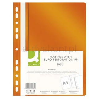 Q-Connect Skoroszyt, PP, A4, standard, 120/170mikr., wpinany, pomarańczowy