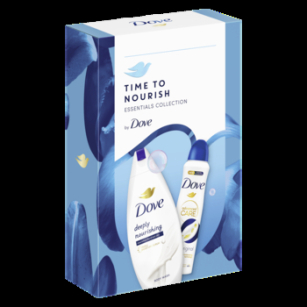 Dove Time To Nourish Essentials Collection Zestaw Kosmetyków: Dove Deeply Nourishing Żel Pod Prysznic 250 Ml + Dove Advanced Care Original Antyperspirant W Spreju 150 Ml