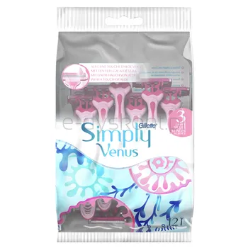 Gillette Simply Venus 3 Maszynki Jednorazowe Do Golenia, 12 Sztuk