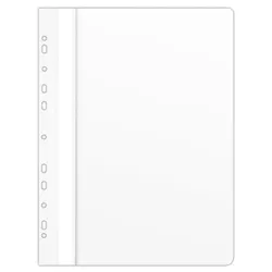 Donau Skoroszyt PVC, A4, twardy, 150/160mikr., wpinany, biały