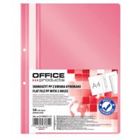 Office Products Skoroszyt, PP, A4, 2 otwory, 100/170mikr., wpinany, różowy [BIURO]