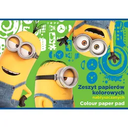 Zeszyt papierów kolorowych nabłyszczany A4, 10 k. Minionki