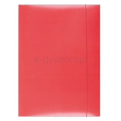 Office Products Teczka Z Gumką, Karton/Lakier, A4, 350Gsm, 3-Skrz., Czerwona 