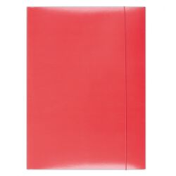 Office Products Teczka Z Gumką, Karton/Lakier, A4, 350Gsm, 3-Skrz., Czerwona 