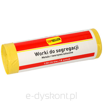 Topseller Worki Do Segregacji 120L Żółte 8Szt.