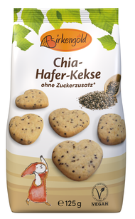 Ciastka Owsiane Z Chia Bez Dodatku Cukru 125 G - Birkengold [BIO]