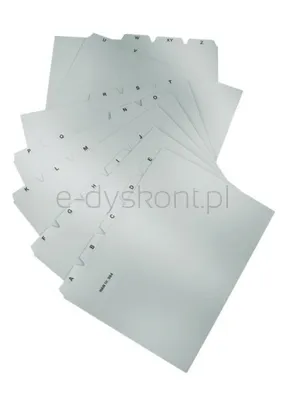 Han Kartei Przekładki Pp, A4, Do Kartoteki, A-Z, 25 Kart, Szare 