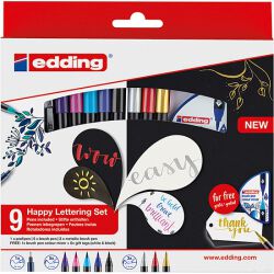 Edding Pisak Z Końcówką Pędzelkową E-1340 9 Szt., Mix Kolorów