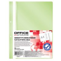 Office Products Skoroszyt, PP, A4, 2 otwory, 100/170mikr., wpinany, jasnozielony [BIURO]