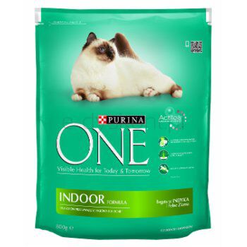 Purina One Indoor Bogata W Indyka I Pełne Ziarna 800G