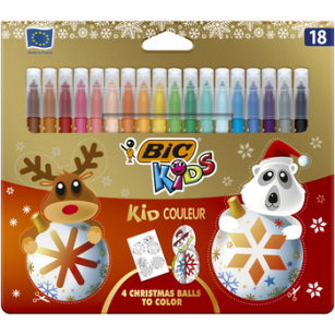 BIC Kids Kid Couleur flamastry nakładka świąteczna opak. 18 szt