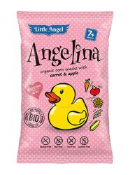 Little Angel Angelina Chrupki kukurydziane mini marchew i jabłko od 7 miesiąca BEZGL. BIO 30 g