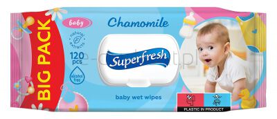 Superfresh Chusteczki nawilżane dla dzieci z klapką, 120 szt.