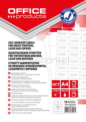 Office Product Etykiety 105x42,3mm, białe, 100 ark.
