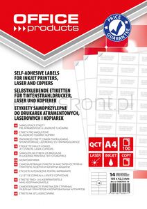 Office Product Etykiety 105x42,3mm, białe, 100 ark.