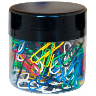 Q-Connect Spinacze okrągłe 28mm, 150szt., w plastikowym słoiku, mix kolorów