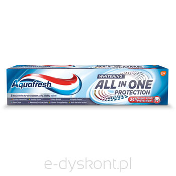 Aquafresh Pasta Wybielająca Do Zębów All In One Protection Crystal White Z Fluorkiem 100 Ml