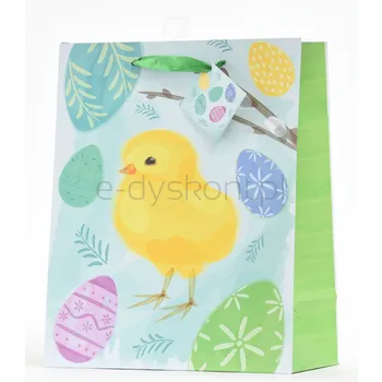 tr-30e torebka duża wielkanoc, matowy laminat, wstążka