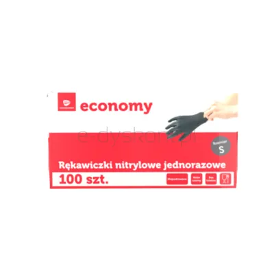 Transgourmet Economy Rękawiczki nitrylowe czarne rozmiar S 100szt.