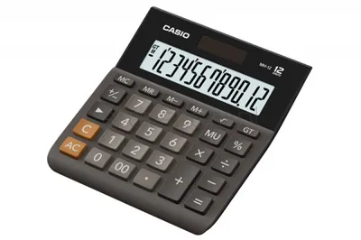 Casio Kalkulator Biurowy Mh-12Bk-S, 12-Cyfrowy, 127X136,5Mm, Czarny