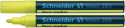Marker kredowy SCHNEIDER Maxx 265 Deco, okrągły, 2-3mm, zawieszka, żółty
