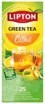 Lipton Herbata Feel Good Selection, Balance, Zielona, Cytrusowa, 25 Kopert