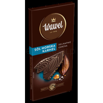 Wawel Czekolada Premium Delikatnie Gorzka Karmel i Sól morska 90g