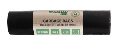 Donau ECO Worki na śmieci mocne (LDPE), 60l, 10 szt., czarne