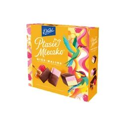 Wedel Ptasie mleczko miód-malina w czekoladzie deserowej 340g