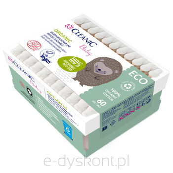 Cleanic Patyczki Dla Niemowląt I Dzieci Baby Eco Organic 60 Szt.