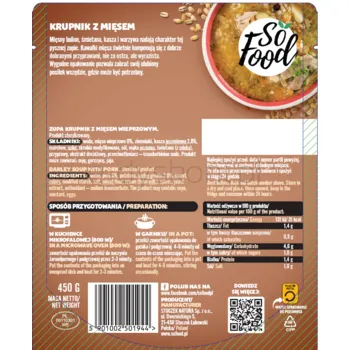So Food Zupa Krupnik Z Mięsem Wieprzowym 450G
