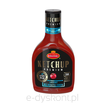 Roleski Ketchup Łagodny Premium Bez Dodatku Cukru 425G