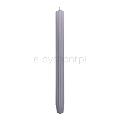 Świeca Stołowa Długa Ryflowana Donau Home, 25X300 Mm, 4 Szt., Szara