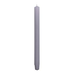 Donau HOME Świeca stołowa długa ryflowana 25X300 Mm, 4 Szt., Szara