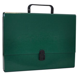 Office Products Teczka-pudełko PP, A4/5cm, z rączką i zamkiem, zielona