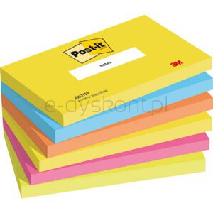 Post-It Karteczki samoprzylepne ENERGETIC, 76x127mm, 6x100 kart. 