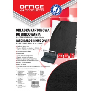 Okładki Do Bindowania Office Products, Karton, A4, 250Gsm, Skóropodobne, 100Szt., Czarne