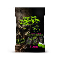 Halloween Cukierki barwiące język o smaku tropikalnym z gumą balonową 300g