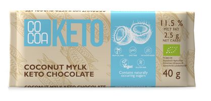 Czekolada Kokosowa Z Olejem Mct Bez Dodatku Cukru Bezglutenowa Keto Bio 40 G - Cocoa [BIO]