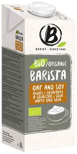 Napój Owsiano - Sojowy Barista Bez Dodatku Cukrów Bio 1 L - Berief [BIO]