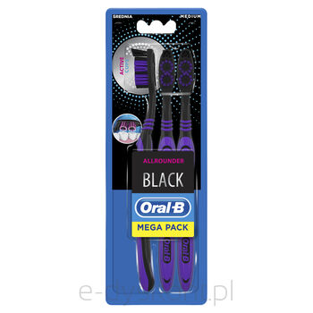 Oral-B Szczoteczka Do Zębów Allrounder Black Manualna 3 Sztuki