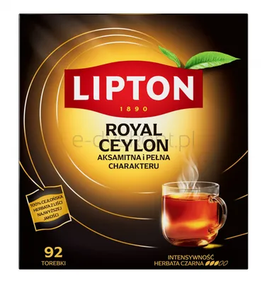Herbata LIPTON Czarna, Royal Ceylon, 92 torebki