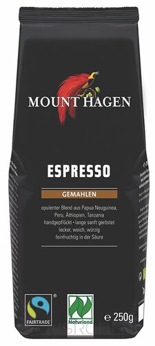 Kawa Mielona Arabica 100 % Espresso Fair Trade Bio 250 G - Mount Hagen [BIO]