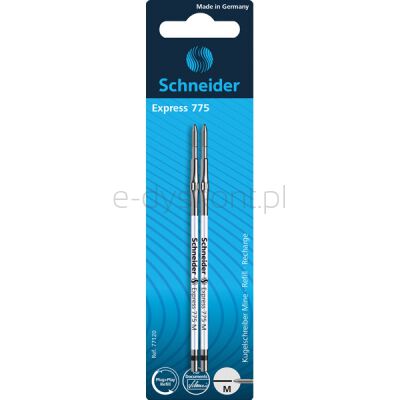 Schneider Wkład Do Długopisu 775, M, 2Szt., Blister, Czarny