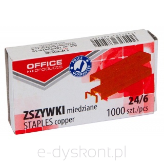 Zszywki Office Products, Miedziane, 24/6, 1000Szt.