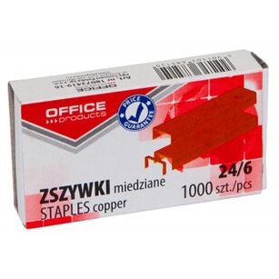 Zszywki OFFICE PRODUCTS, 24/6, miedziane, 1000szt.